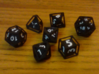 Rollcage Dice 7-Piece Set With Percentile Dice 3d printed Printed in Black Strong & Flexible 