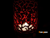 Coraline Tealight in Metal or Plastic 3d printed Coral Red Strong & Flexible polished printed