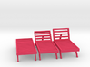 Poolside Chairs (3x), 1:48 dollhouse / O scale 3d printed 