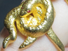 Covetous Gold Serpent Ring, Size 8.5 3d printed Slight dab of red nail polish on the eyes