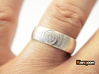 Martha - Ring 3d printed Polished Silver printed in US 12.25 - 21.5 mm inside diameter